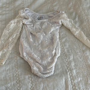 Baileys Blossom 3T white lace leotard